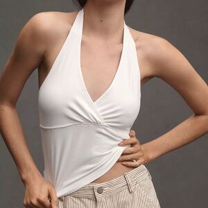 Anthropologie Pilcro Twist-Front Halter-Neck Top